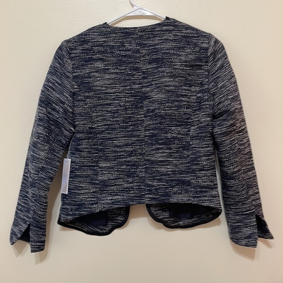 CHELSEA 28 Navy Blue Tweed Heathered Blazer Cardigan NWT - Picture 9 of 9